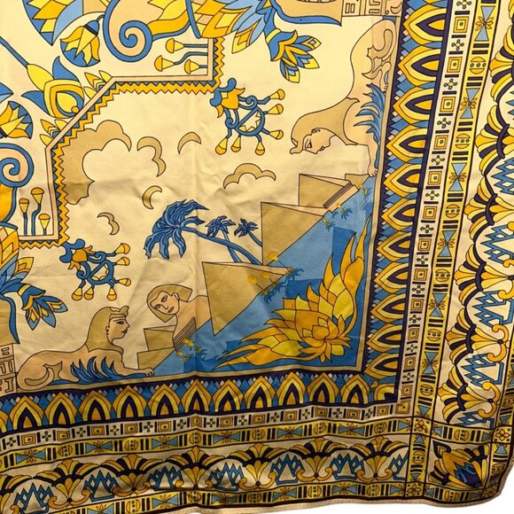 Diners MIE FRANCE French Provencal gold Cairo Egypt Pyramids table cloth 63x70 - Picture 5 of 6